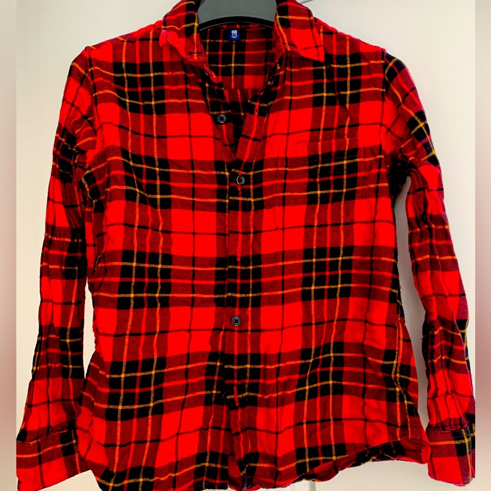 EUC! Uniqlo kid flannel shirt